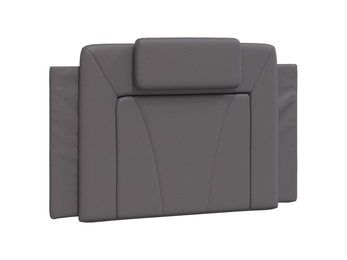Cojín de noche Viana en piel sintética gris, 80 cm, EXCLUSIVO DE LA CASA