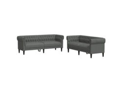 Maison Exclusive - Sofá De Sala 2 Pcs Gris Oscuro 201,5 X 74,5 X 74,5 Cm Tela