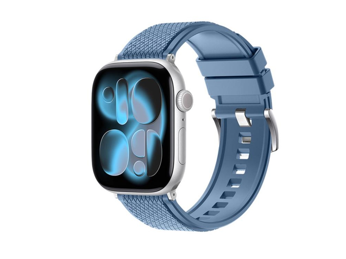 Correa de caucho fluorado FKM para Apple Watch con diseño de diamantes FWINL (46 x 44 mm)
