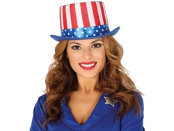 Sombrero DISFRAZZES Chistera Bandera Americana - Talla: Única) (Talla: Talla Universal)