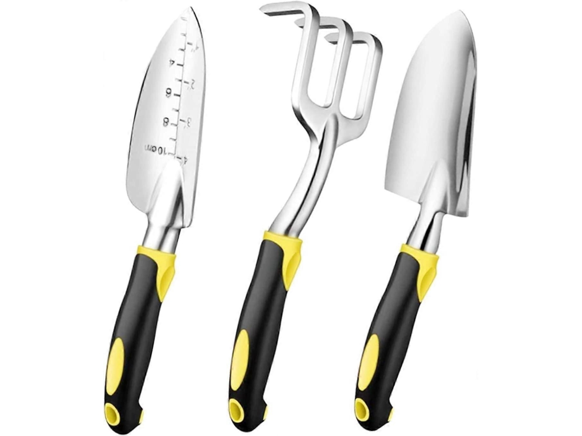 Omni-kit De Herramientas De Jardinería 3 Piezas: Rastrillo, Espátula Y Trasplante, Ideal Para Jardineros