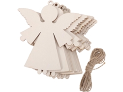 Recortes Madera Blanco Pintar Navidad 10 Piezas Adornos Ángeles Natural 5 9 Agujeros Colgar Materiales