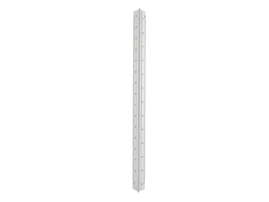 Regla Triangular De Escala Arquitectónica De 30 Cm, Aluminio, Diseño Cóncavo Preciso, Color Plata.