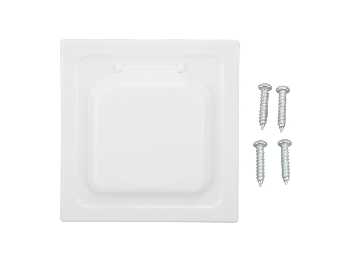 Tapa de ventilación para secadora de dos puertas, ABS blanco, 4 pulgadas