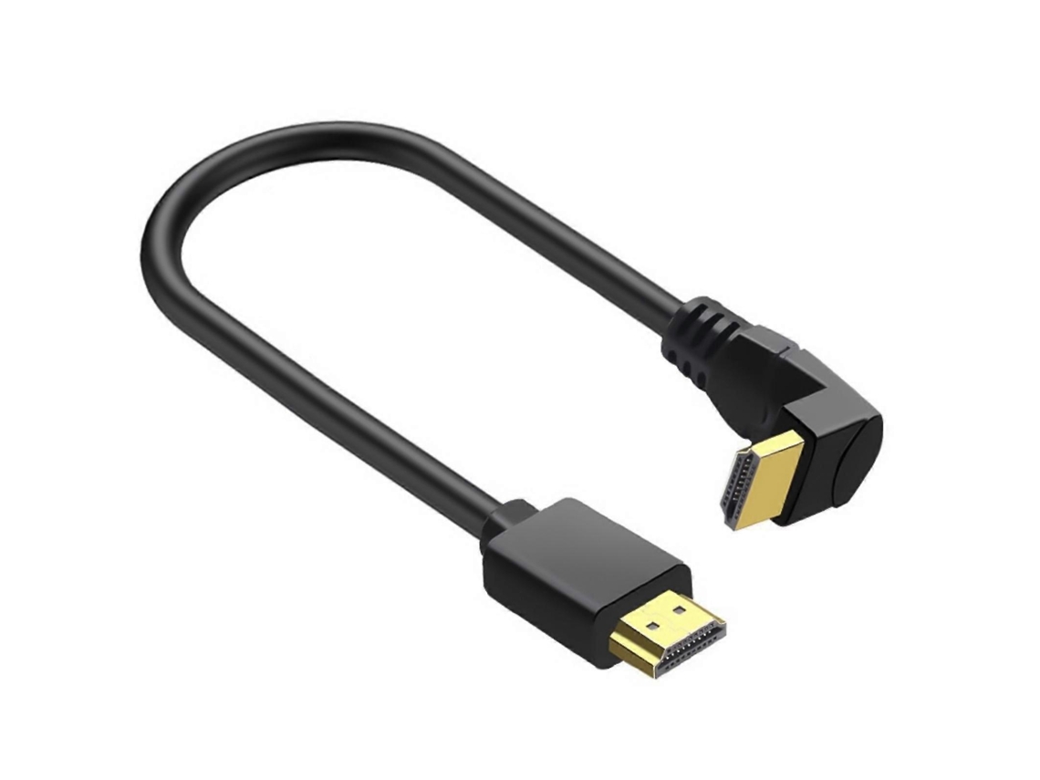 Cable HDMI 2.0 macho compacto LALAMOLI para HDTV con conector en ángulo de 90 grados, compatible con 4K60Hz (60 cm)
