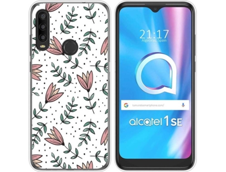 Carcasa Alcatel 1SE 2020 TUMUNDOSMARTPHONE Dibujos Transparente Flores 01 Multicolor