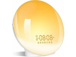 Radio Reloj Con Luz Led Para Despertar, Lámpara De Mesita De Noche Con 2