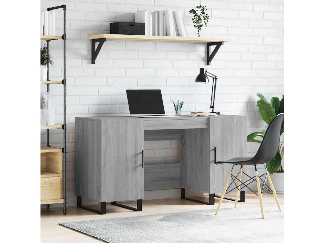 Escritorio | Mesa | Escritorio 140x50x75 cm Derivados de madera Gris Sonoma