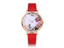 Reloj De Pulsera Analógico Redondo De Aleación Resistente Al Agua Para Mujer En Color Dorado Y Blanco Con Elegante Correa De Pu.