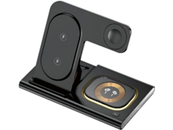 Cargador Inalámbrico Multifunción 3 En 1 Con Soporte De Carga Rápida (negro (versión Apple))