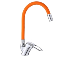 Exquisito grifo mezclador para fregadero de cocina de silicona flexible colorido Mynah, tubo suave, 360 grados, agua fría y caliente. Sygo