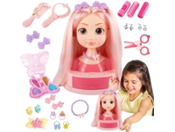 Juguete de salón de belleza para niñas, cabeza de peluquera con maquillaje, juguete interactivo, Vayotoy