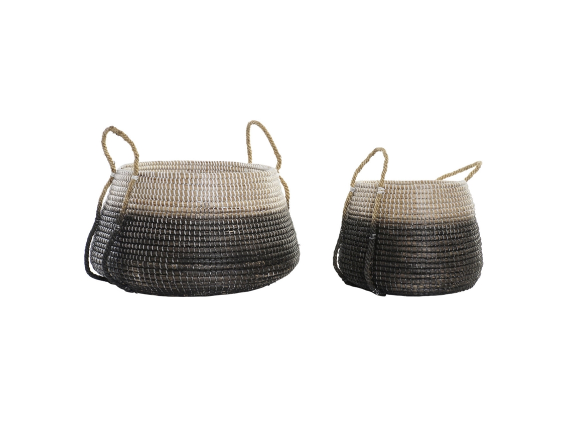 Set 2 Cesta Seagrass Natural 52x52x40cm