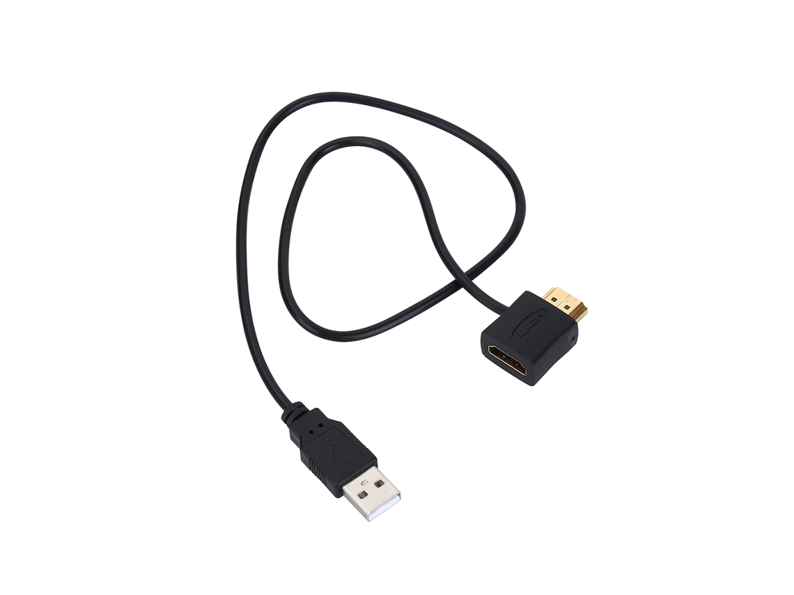 Adaptador Hdmi Macho A Hembra Con Cable De Alimentación Usb 2.0, Cable Hdmi De 50 Cm.