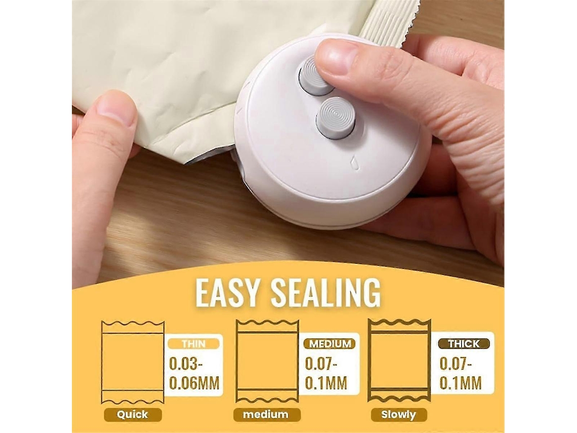 Mini selladora de bolsas recargable 2 en 1 con cortador, máquina de sellado al vacío portátil para alimentos Nostalgia88