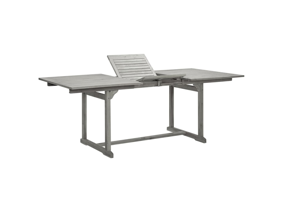 Mesa de comedor de jardín de acacia maciza, 100 x 75 cm, DKD, decoración del hogar (150 x 200 cm)