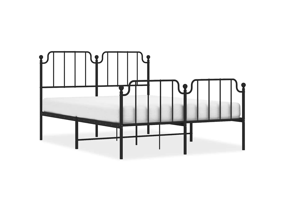 Estructura de cama con cabecero y patas VIDAXL metal negro (150x200cm)