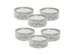 WELL HOME - Pack 6 Velas LED redonda gris marmolado
