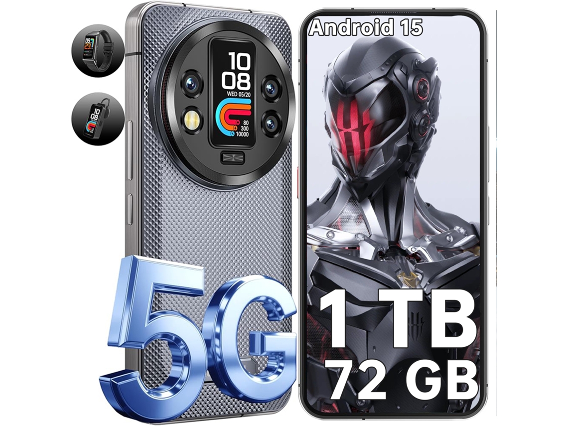 Smartphone Resistente 5g Oukitel Wp200 Pro Con Auriculares Bluetooth 72 Gb 1 Tb 6.7" Fhd+ 120hz 8800 Mah 108 Mp Nfc Gris