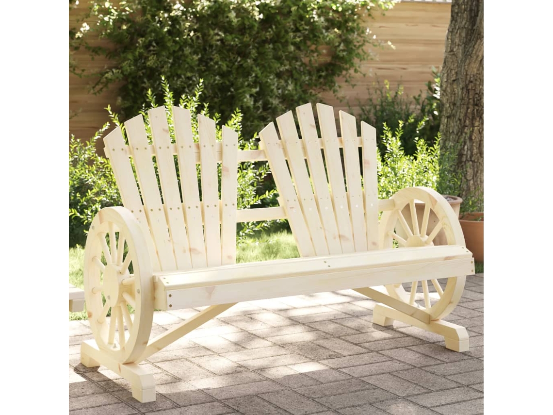 Sillón De Jardín Adirondack Doble Madera Maciza De Abeto