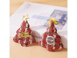 Tocado navideño DIY, diadema para árbol de Navidad, estrella infantil, árbol de Navidad, letras, Chennnls rojos (con broche)