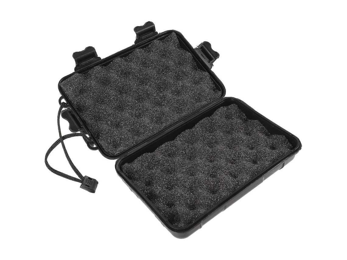 Estuche impermeable y sellado para herramientas de supervivencia al aire libre, ideal para almacenamiento.