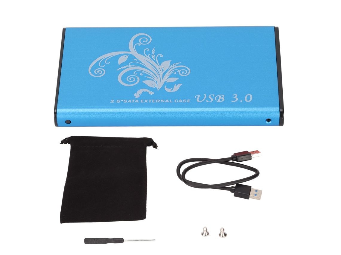 Caja Externa Para Disco Duro 2.5" 4tb Usb3.0 5gbps Aluminio Plug And Play Para Portátil Escritorio Azul (sin Disco Duro)