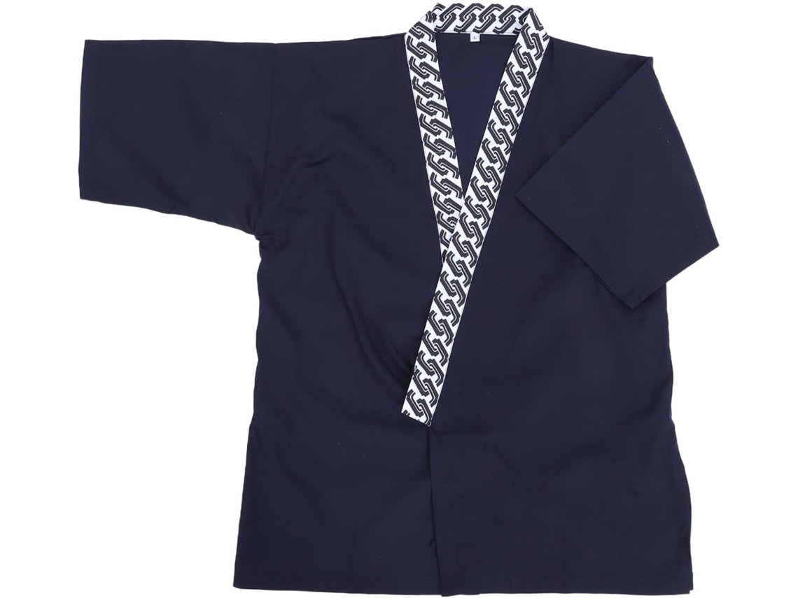 Kimono De Chef Japonés, Azul, Manga Corta, Talla L, Para Uniforme De Restaurante De Sushi.