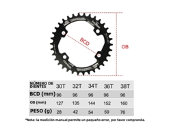 Plato de aluminio Bdsnail 96BCD 30/38 dientes para bicicleta de carretera M7000 M8000 M9000 Mtbvayotoy