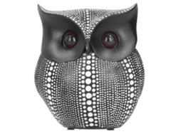 Adorno De Búho De Resina, Estatua, Escultura Animal Innovadora Para Decoración De Mesa, Bs1028, Negro Con Puntos Blancos