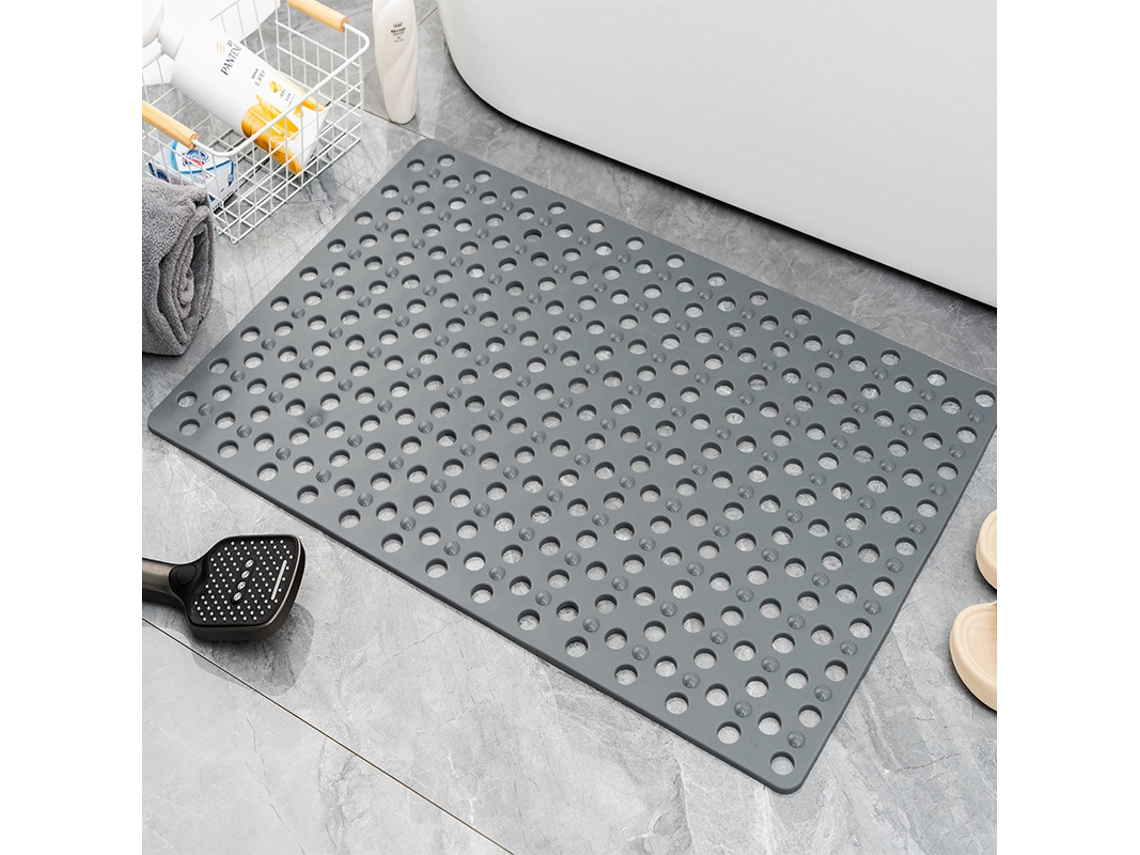 Alfombrilla De Baño Antideslizante Para Masaje De Pies Con Ventosa Y Orificio De Drenaje (gris/36 X 72 Cm) Digitallab