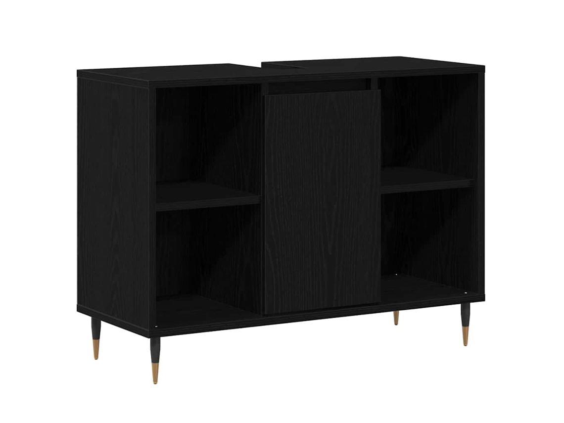 Maison Exclusive - Gabinete De Baño Negro 80 X 33 X 60 Cm Madera Contrachapada