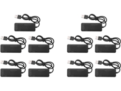 10 Concentradores Externos Usb 2.0 De 3 Puertos Con Adaptador De Tarjeta De Sonido De 7.1 Canales Para Micrófono
