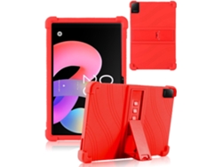 Funda a prueba de golpes para TCL Tab 10L Gen 4 10.1''8483a – Estilo ejecutivo, silicona, soporte rojo Hexinyigjly
