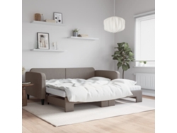 Sofá Cama Nido Con Colchón Tela Gris Taupe 100x200 Cm