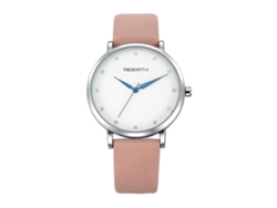 Reloj De Pulsera De Moda De Piel Sintética Con Diamantes De Imitación Y Manecillas Azules (rosas).