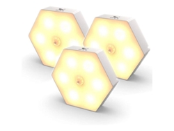 Luz Nocturna Con Sensor De Movimiento 3 Unidades, Luz Led Automática Inalámbrica Para Dormitorio Y Armario.