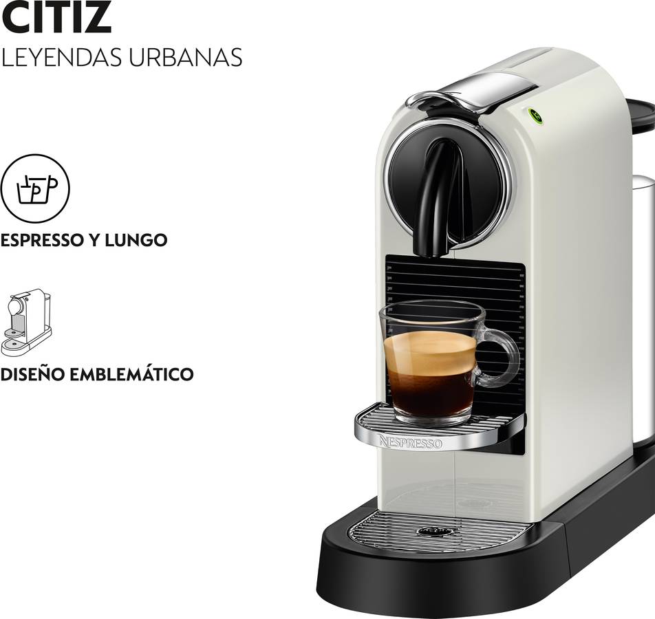 Cafetera de Cápsulas Nespresso Delonghi Citiz EN167CW Crema