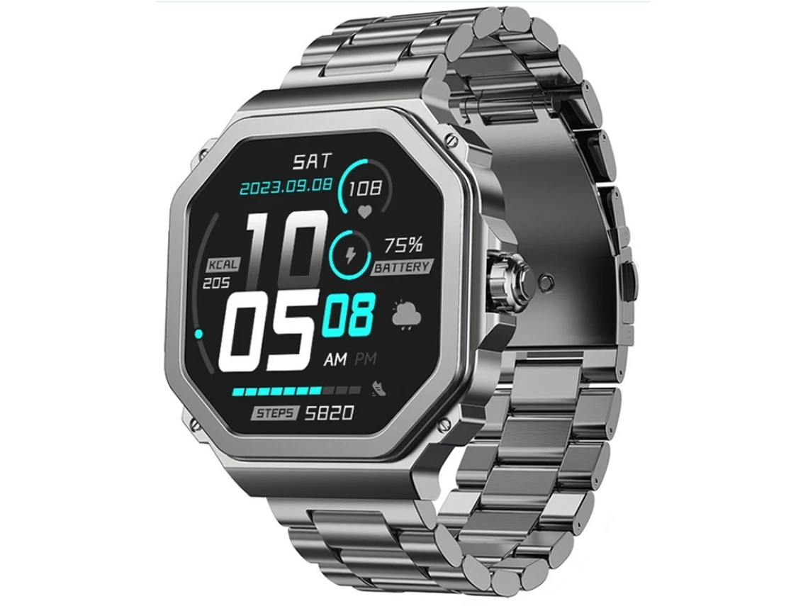 Reloj inteligente Bluetooth 1.43 AMOLED Frecuencia cardíaca T63 Oxígeno en sangre Mensaje Push Modo multideporte Gris Bestvite