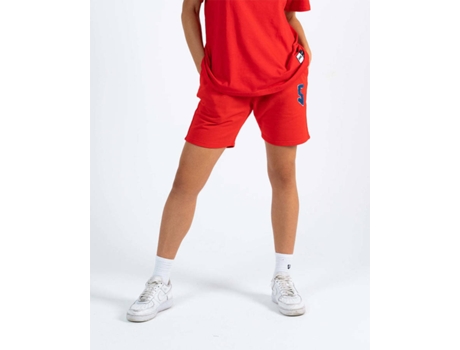 Pantalones Cortos Básicos SAVAGE Crew Algodón Mujer (M - Rojo)