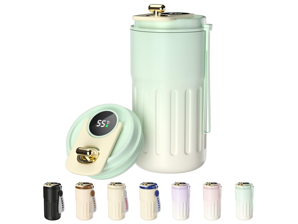 Termo Para Café Con Pantalla Digital, Botella De 410 Ml, De Acero Inoxidable 316, Con Aislamiento Al Vacío, A Prueba De Fugas Y Tapa