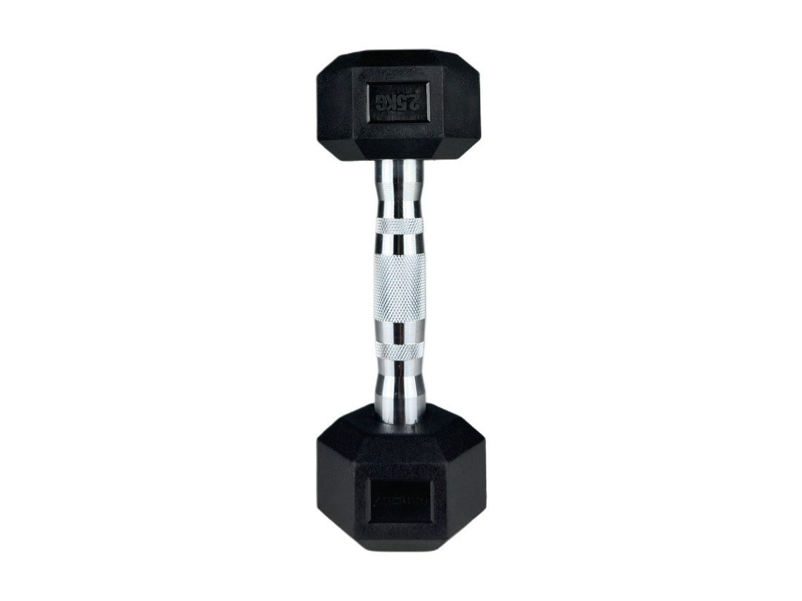Mancuerna Hexagonal 2,5kg – About Fit – Musculación, Entrenamiento Funcional, Goma Antideslizante – Negro