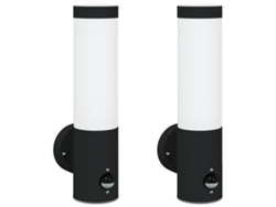 Conjunto 2 Lámparas De Pared Exteriores Con Sensor Vidaxl Acero Inoxidable Negro Ip44