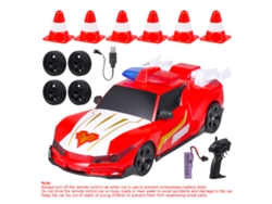 Ymsl Coche De Policía Control Remoto, Coche De Derrape 4wd Con Luces, Regalo De Cumpleaños Ideal Para Niños Niñas, Rojo Hxl