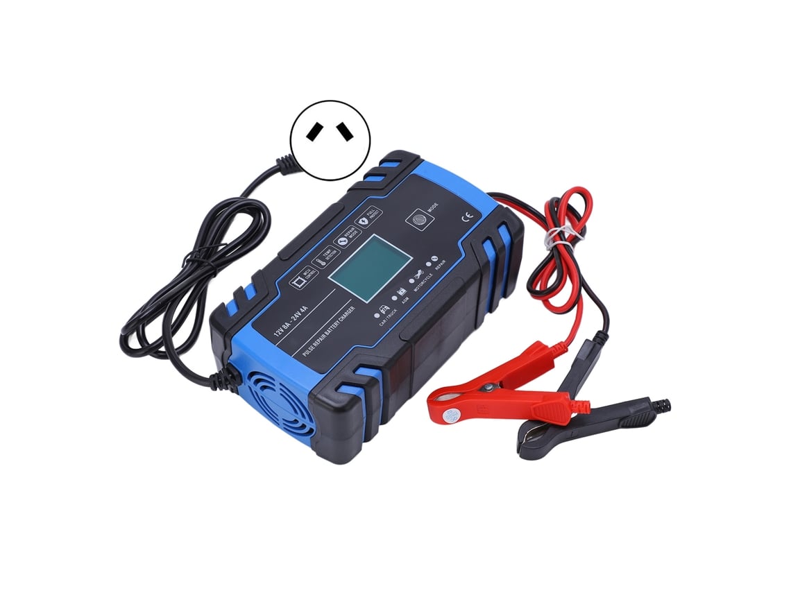 Carregador De Bateria Inteligente Automático Para Carros Com Ventilador De Resfriamento, Abs, 100‑240v, Plug Au