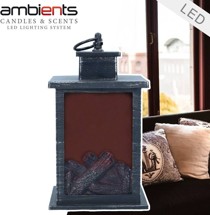 Aktive Ambients Chimenea farolillo led negro 14x14x25cm