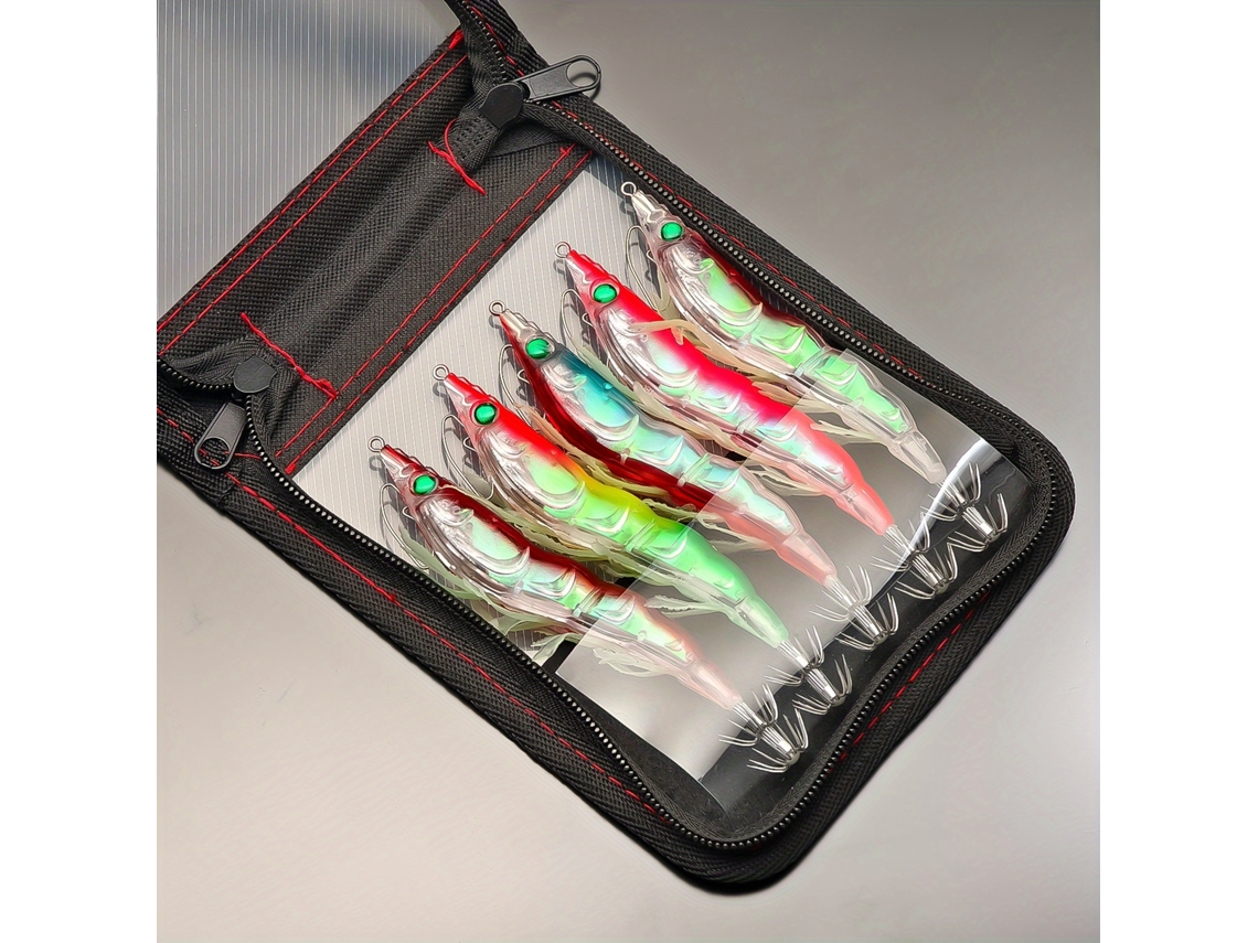 Señuelo artificial luminoso para calamares, ideal para la pesca de calamares y camarones en océanos, lagos y costas rocosas. Mdug (juego de 5 piezas)