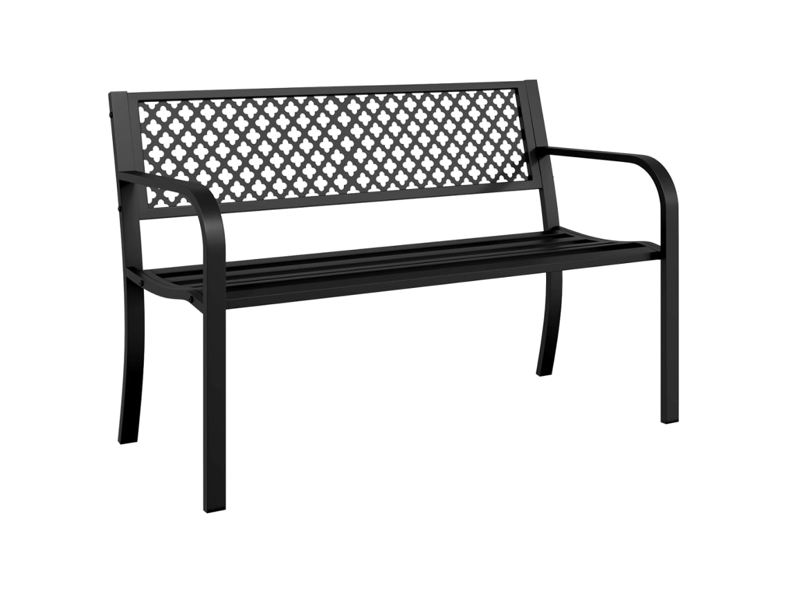 Banco De Jardín VIDAXL Negro Acero (119x52x76 cm)