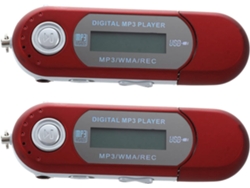 Haude 2x Memoria Usb De 8 Gb Reproductor Mp3 Radio Fm Rojo