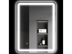Espejo de Baño Rectangular con LED, Función Antivaho, Brillo Regulable y Función Memoria, 70 x 90 cm, Plata.